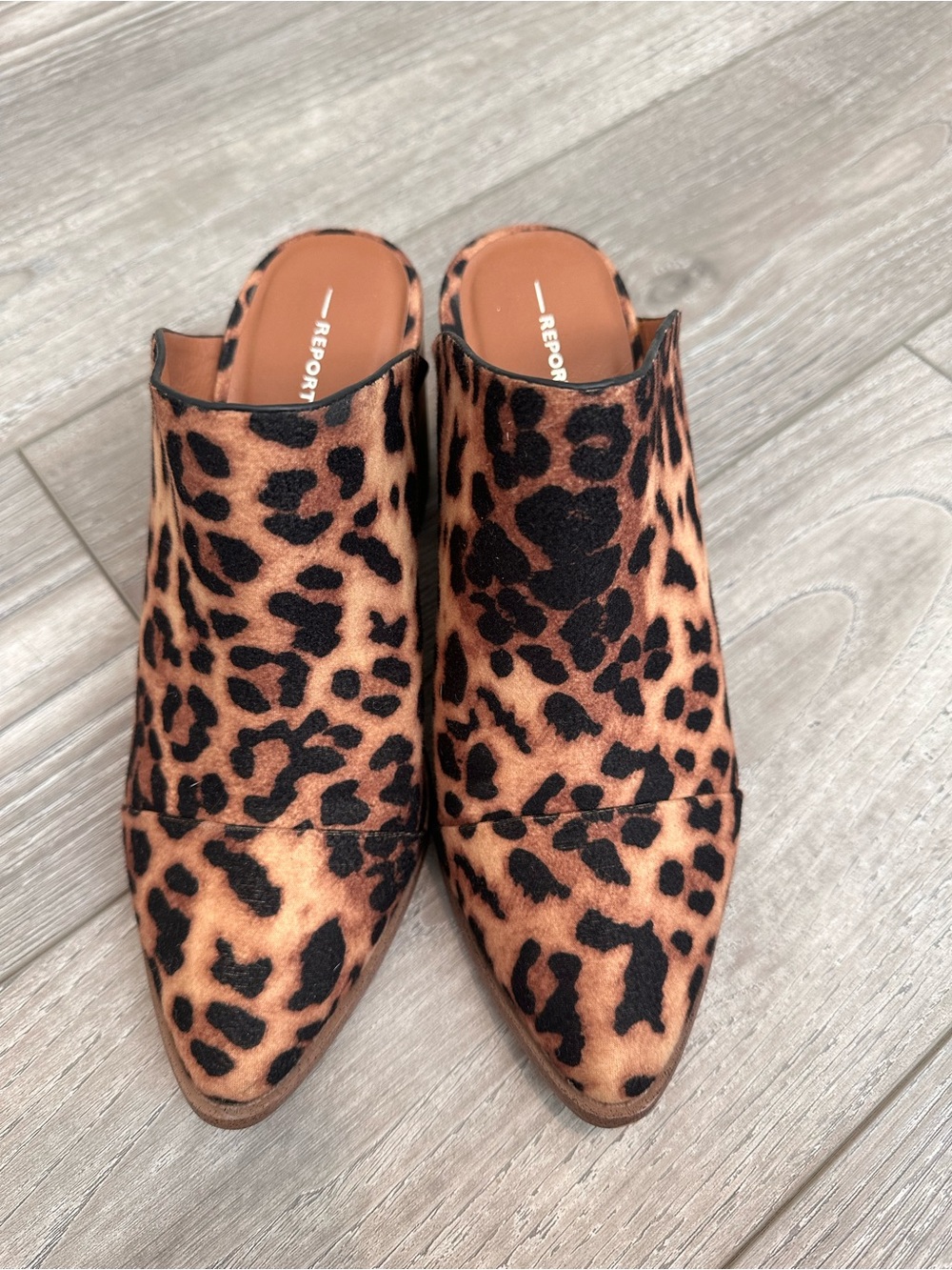 Leopard Print Mule Heels in Brown Size 10 - Picture 2 of 9
